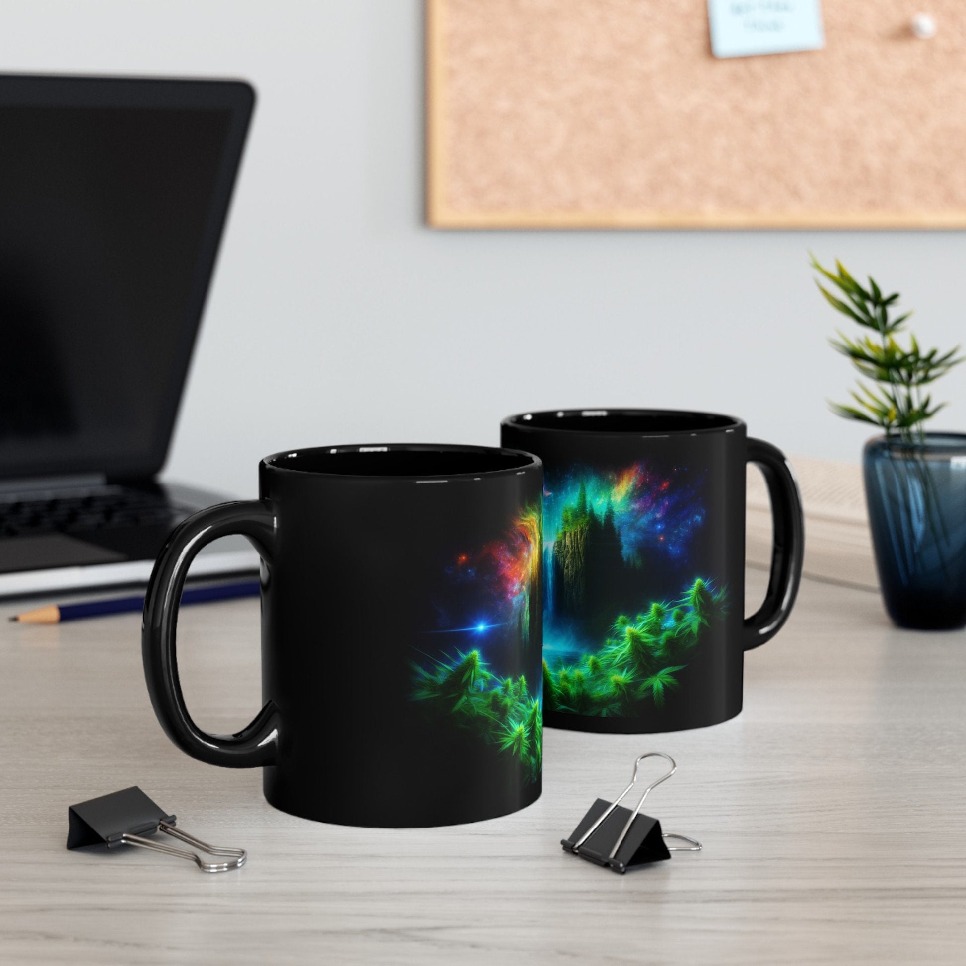COSMIC WEED WATERFALL - 420 Coffee Mug (11oz) BLACK