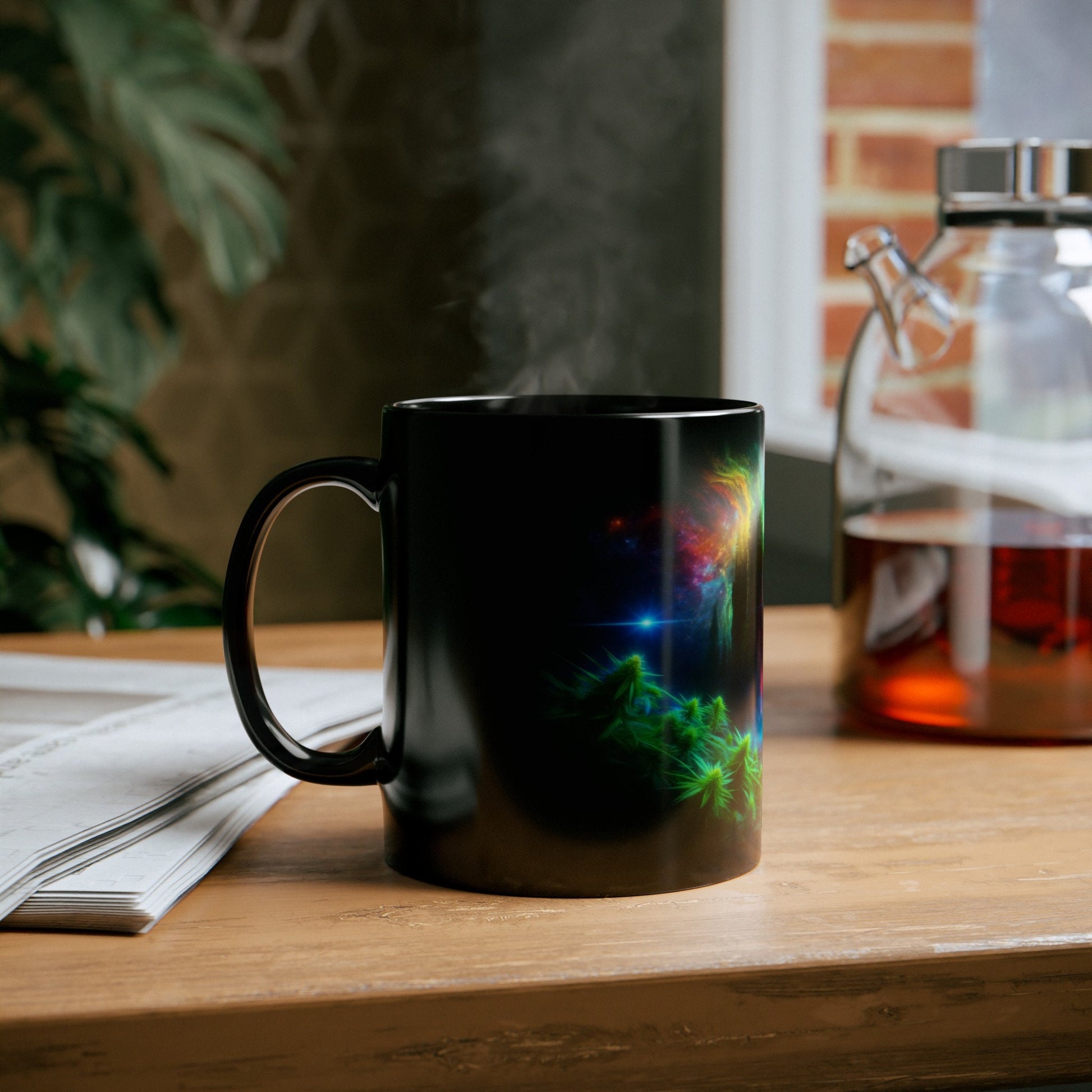 COSMIC WEED WATERFALL - 420 Coffee Mug (11oz) BLACK