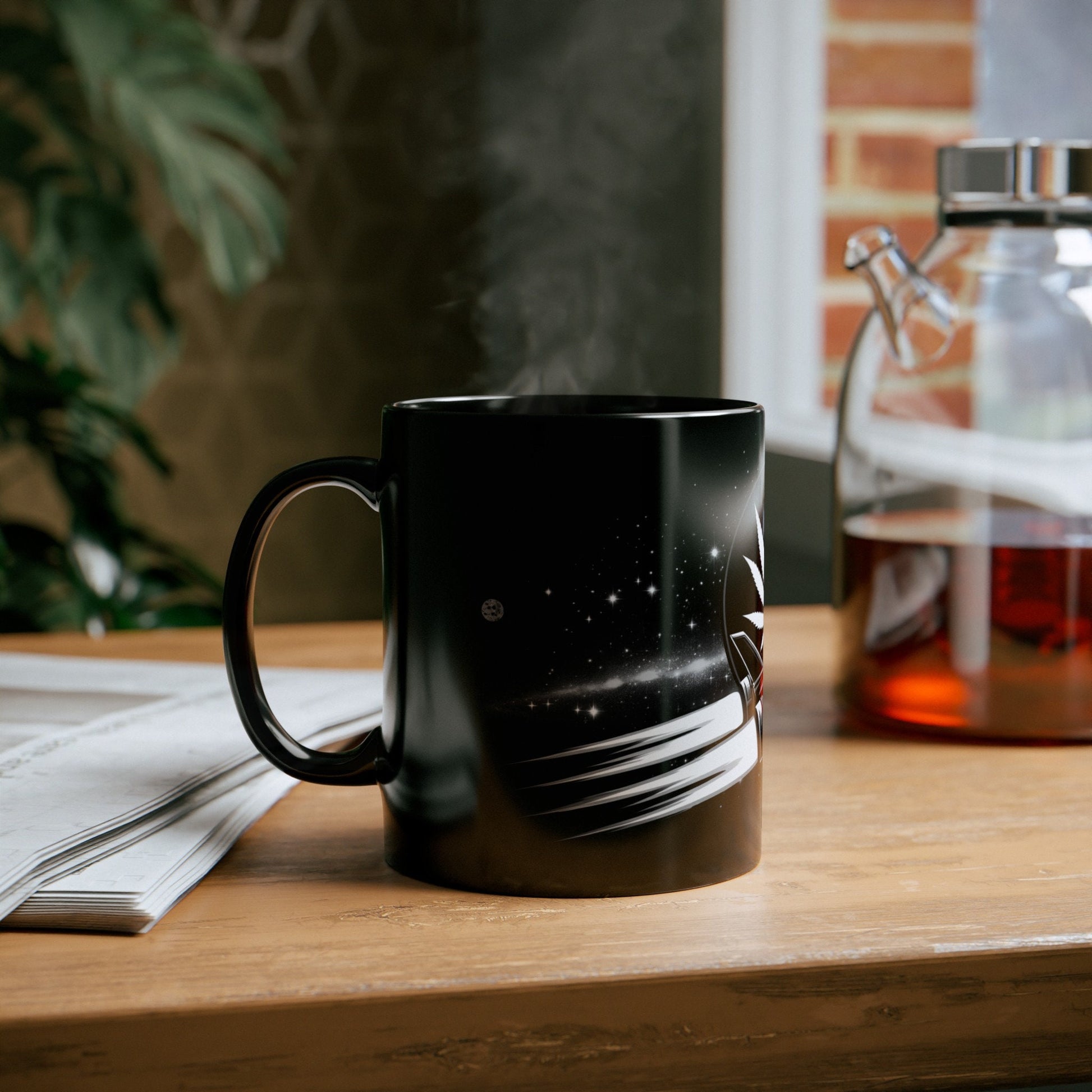 420 SPACESHIP MUG - Weed Coffee Mug (11oz) BLACK