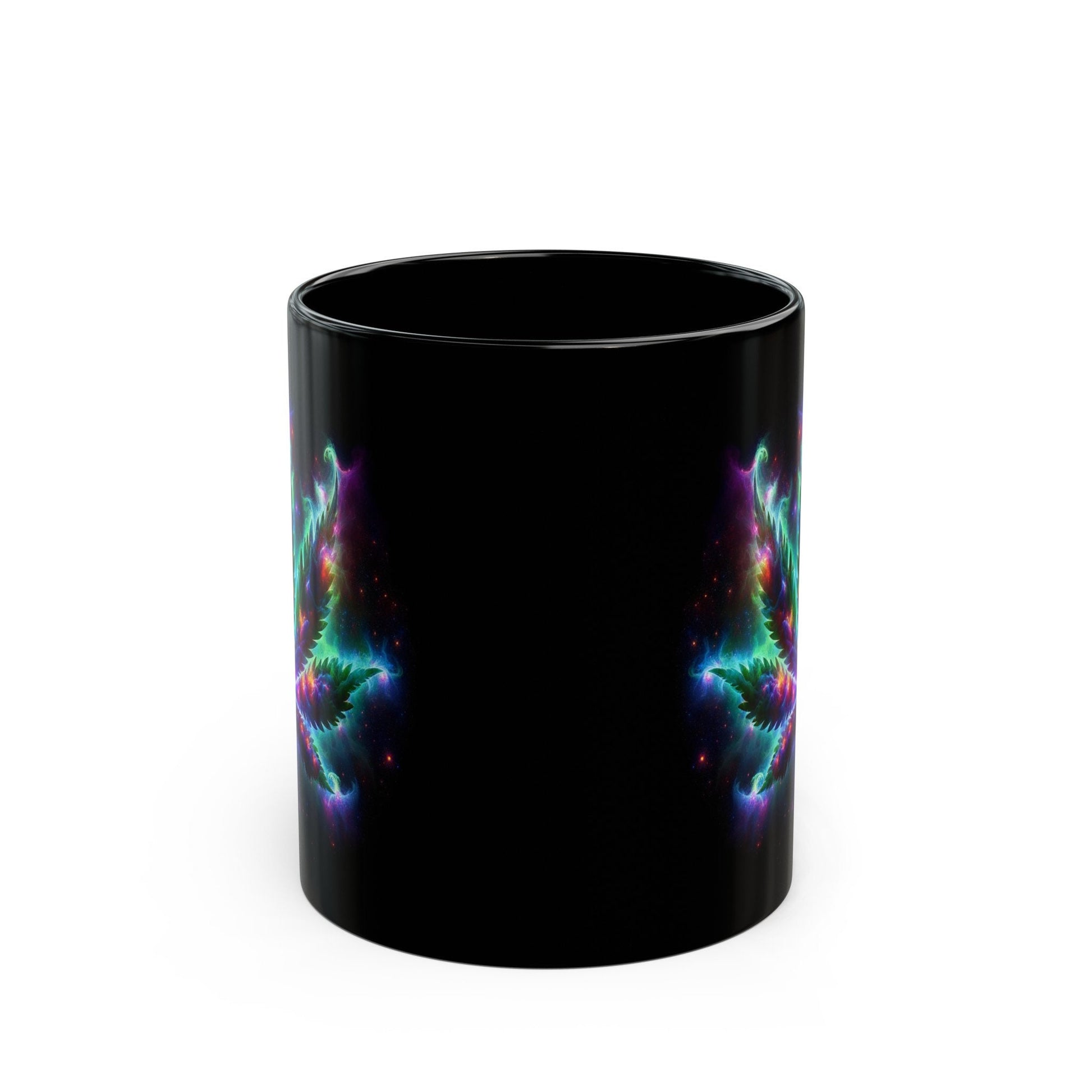 GALAXY WEED LEAF - Weed Coffee Mug (11oz) BLACK, Dual Sided