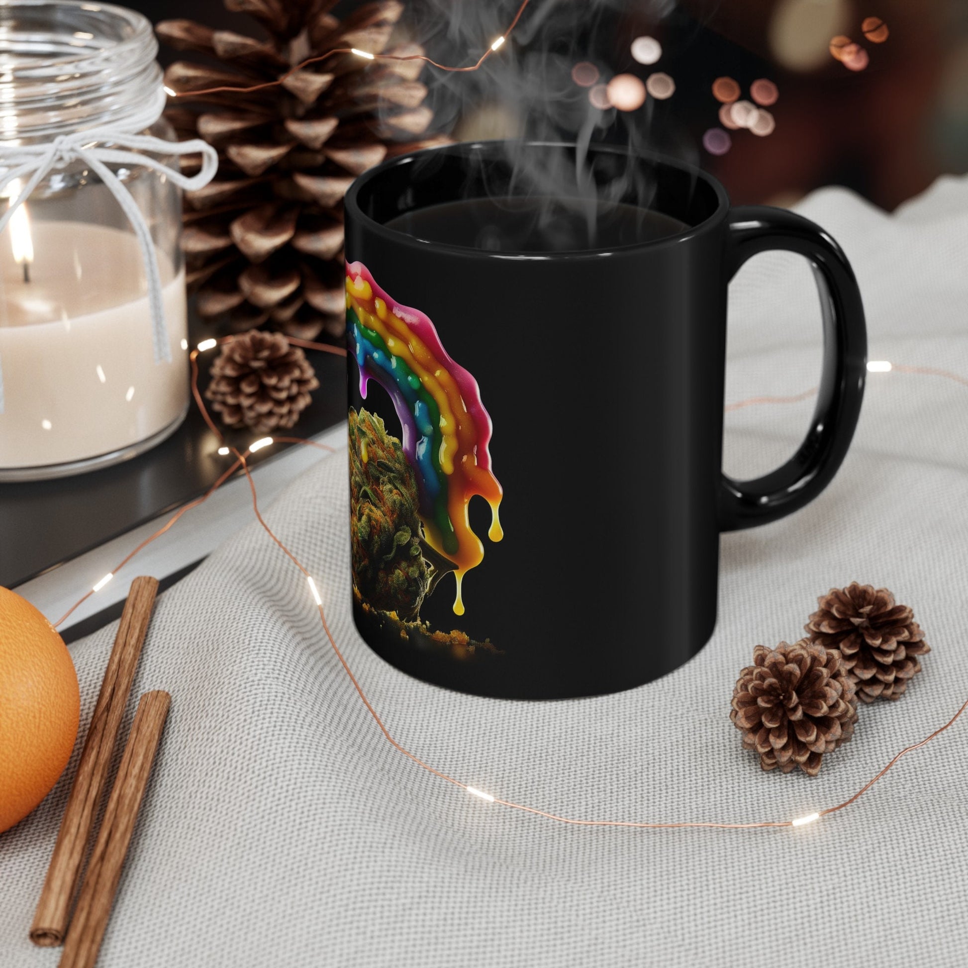 WEED WAX RAINBOW - Weed Coffee Mug (11oz) BLACK
