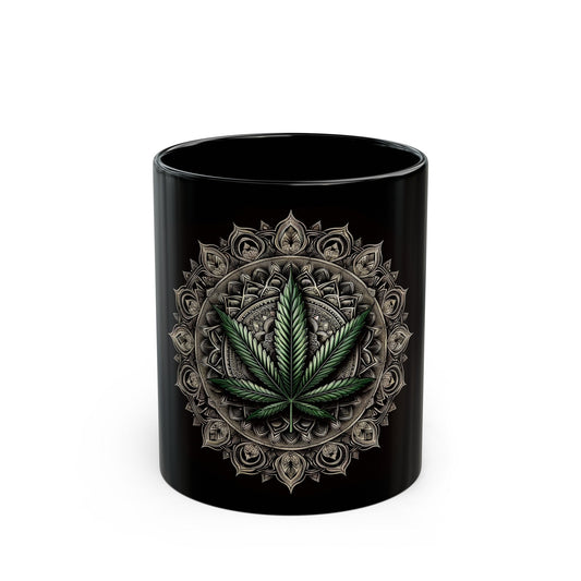 WEED MANDALA - 420 Coffee Mug (11oz) BLACK