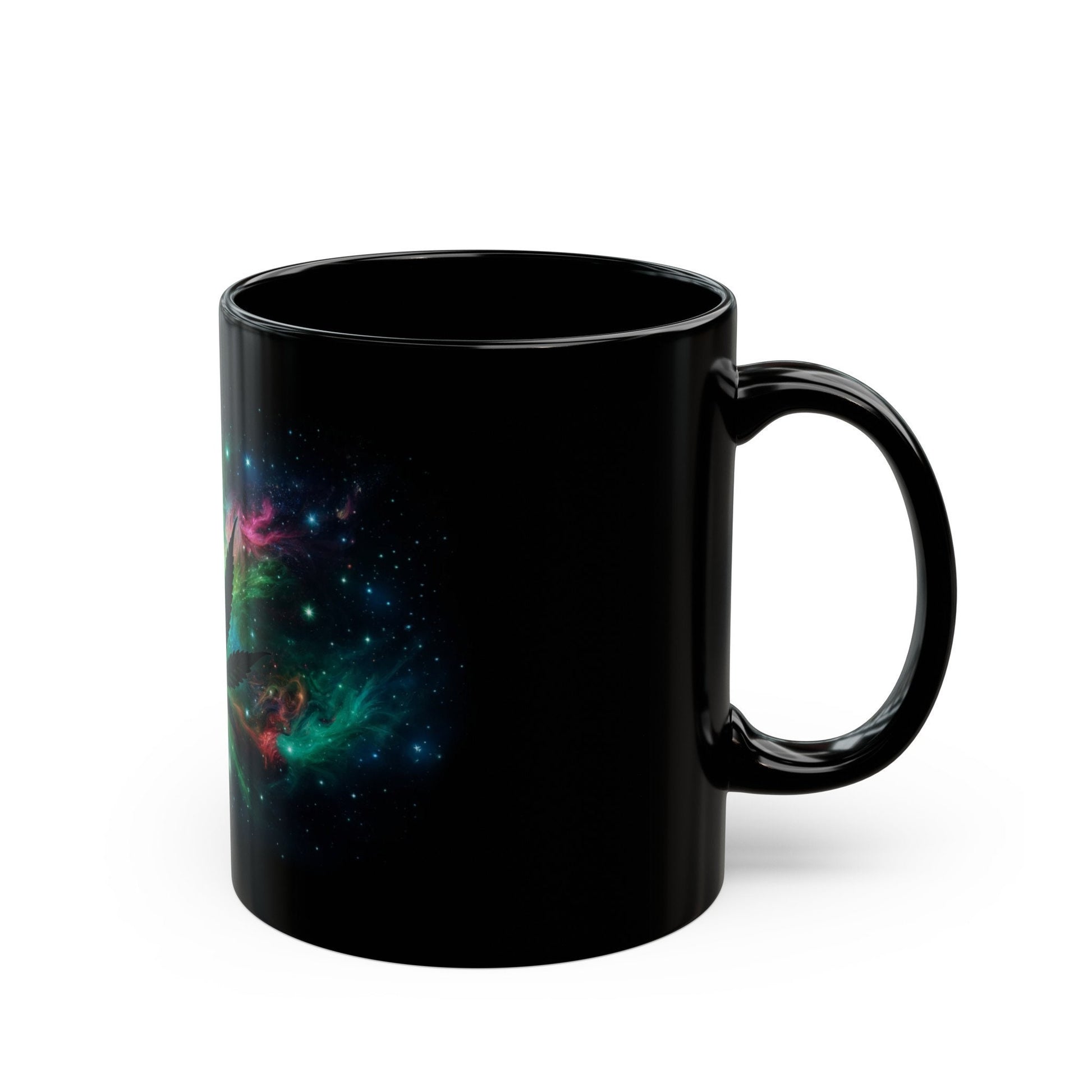 SPACE WEED LEAF - 420 Coffee Mugs (11oz) BLACK