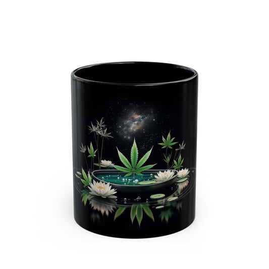 420 SPACE POND - Weed Coffee Mug (11oz) BLACK