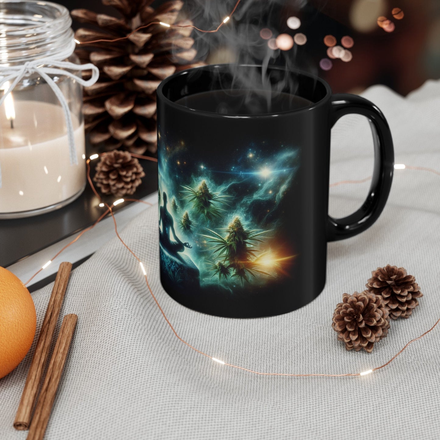 420 SPACE VIBE - Weed Coffee Mug (11oz) BLACK