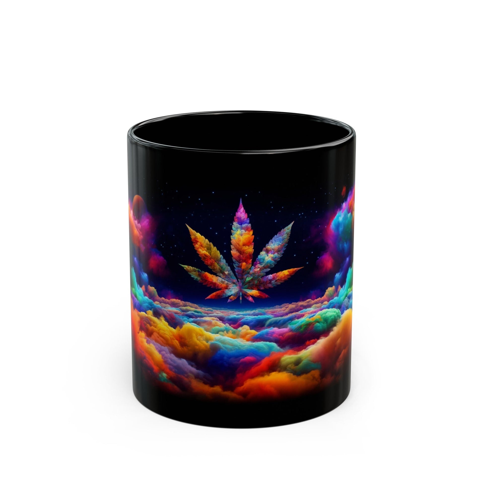 420 SPACE CLOUDS - Weed Coffee Mug (11oz) BLACK