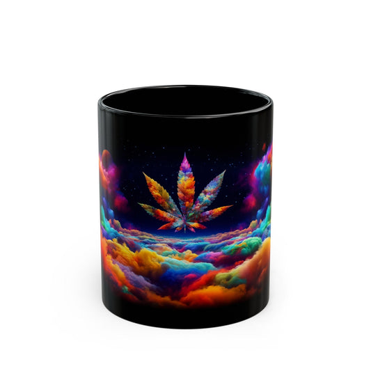420 SPACE CLOUDS - Weed Coffee Mug (11oz) BLACK