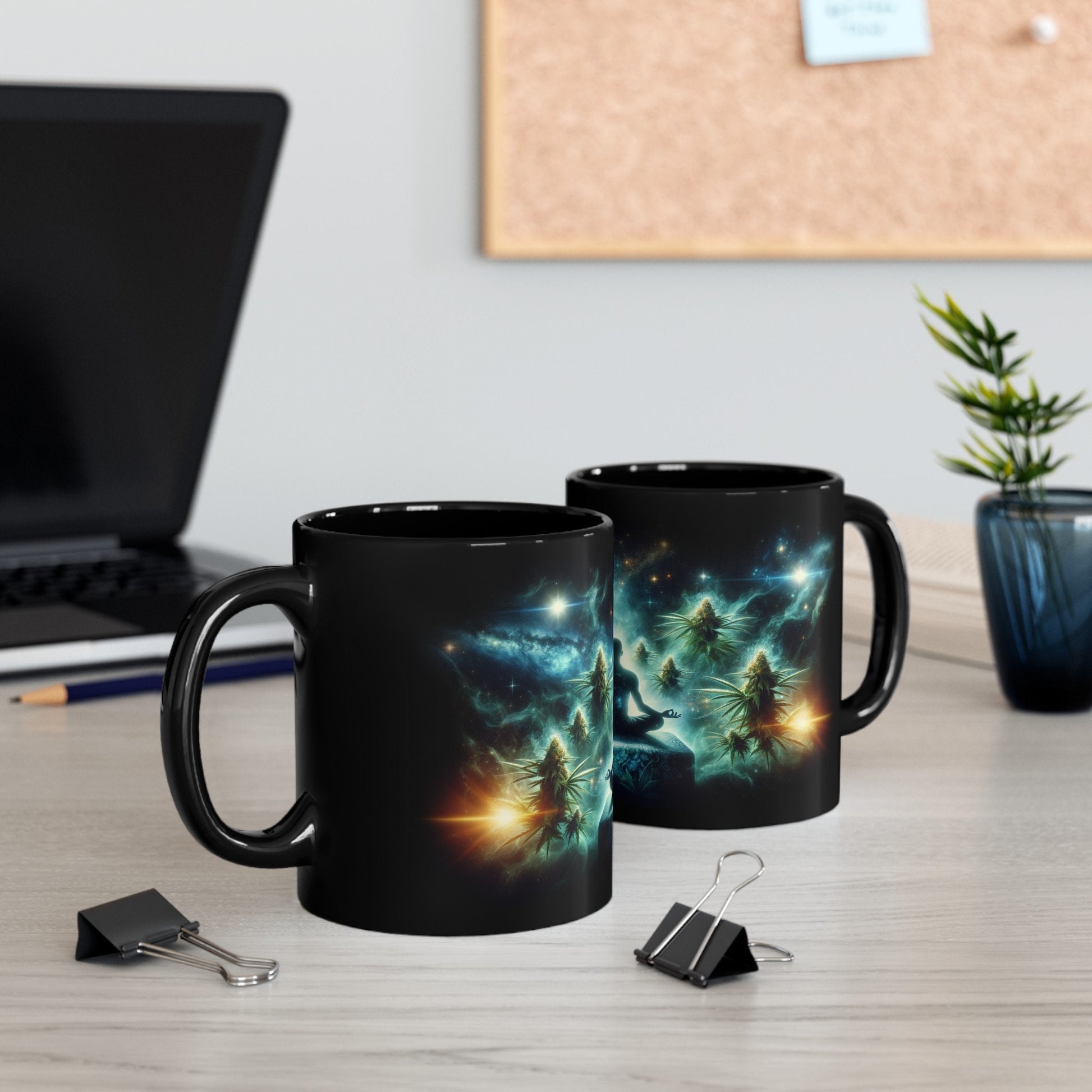 420 SPACE VIBE - Weed Coffee Mug (11oz) BLACK