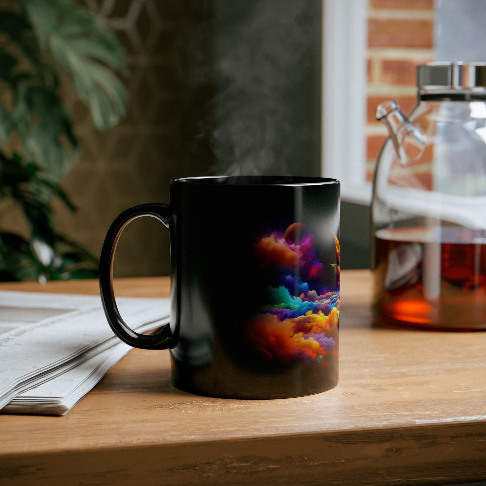 420 SPACE CLOUDS - Weed Coffee Mug (11oz) BLACK