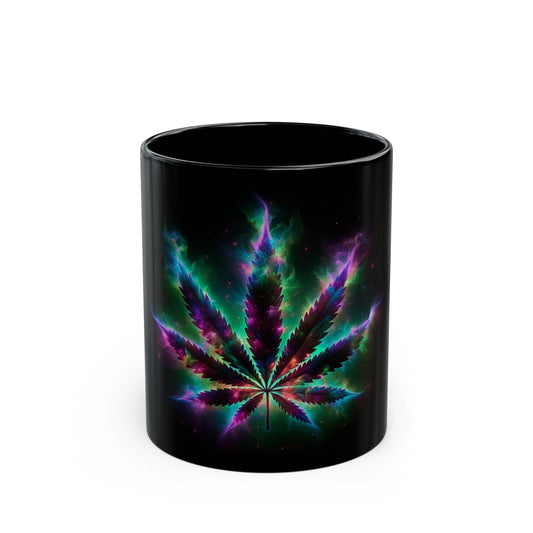 NEBULA WEED LEAF - Weed Coffee Mug (11oz) BLACK