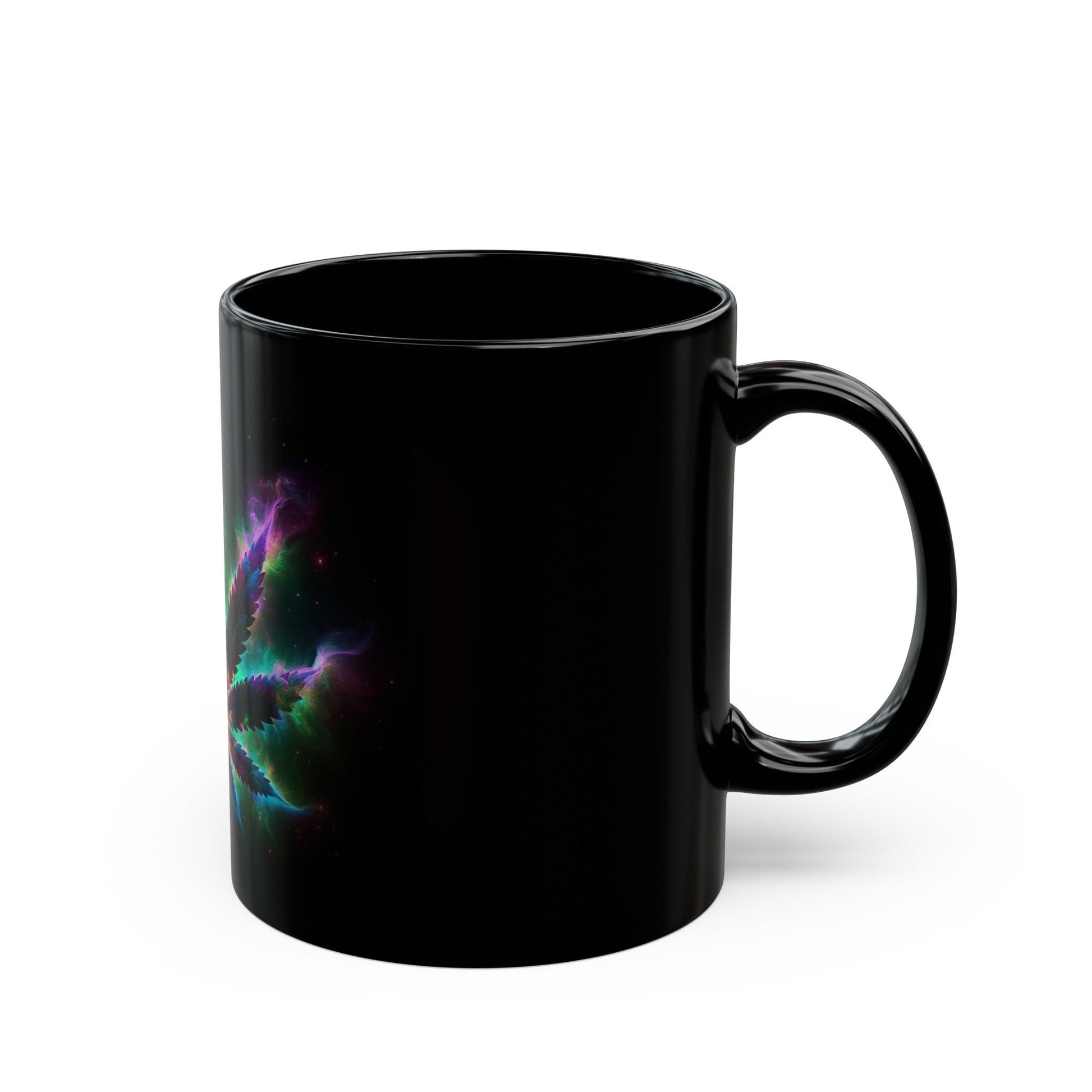 NEBULA WEED LEAF - Weed Coffee Mug (11oz) BLACK