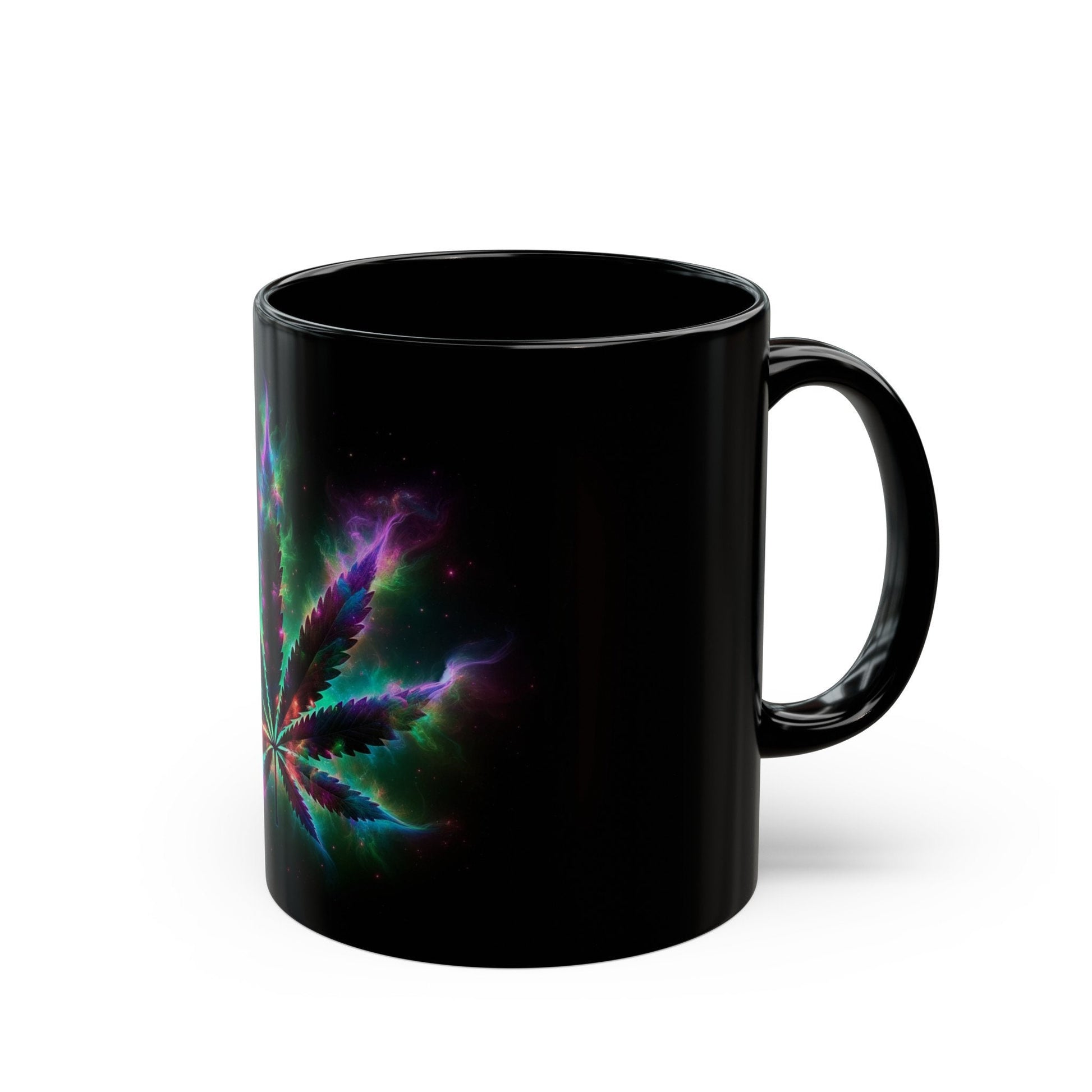 NEBULA WEED LEAF - Weed Coffee Mug (11oz) BLACK