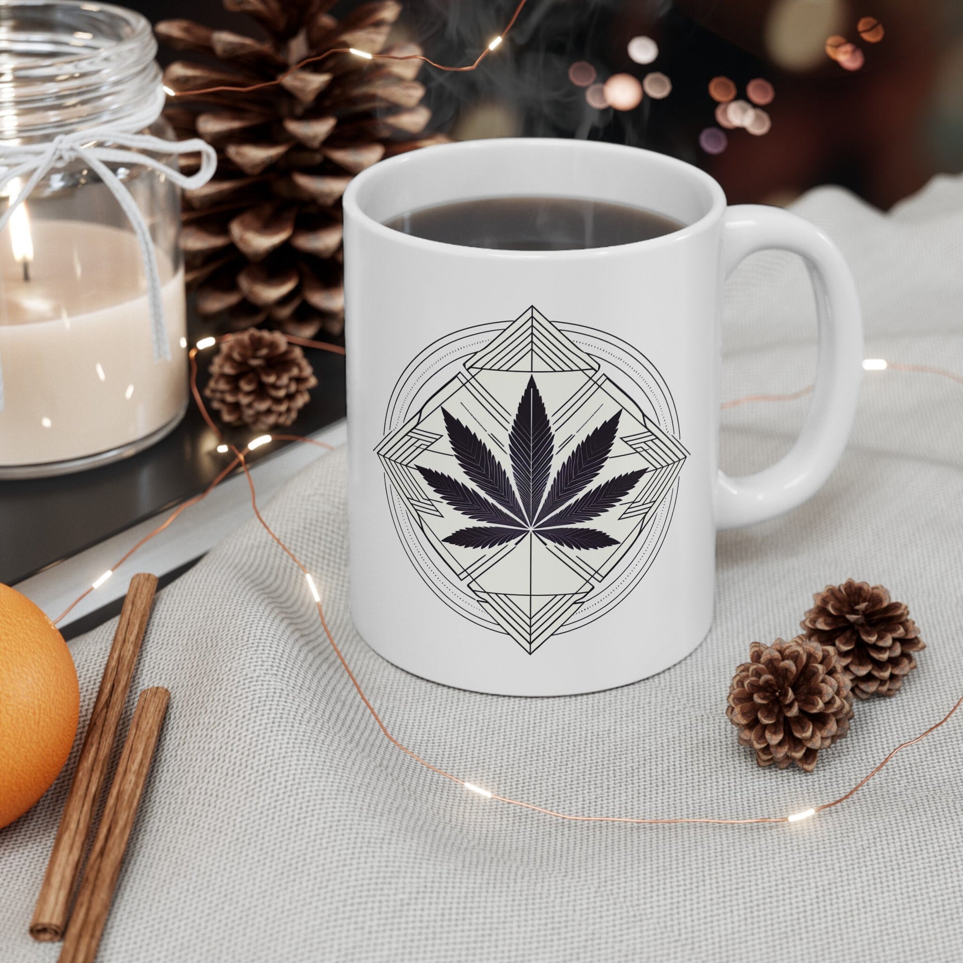 GEOMETRIC WEED - Coffee Weed Mug (11oz) Dual Sided