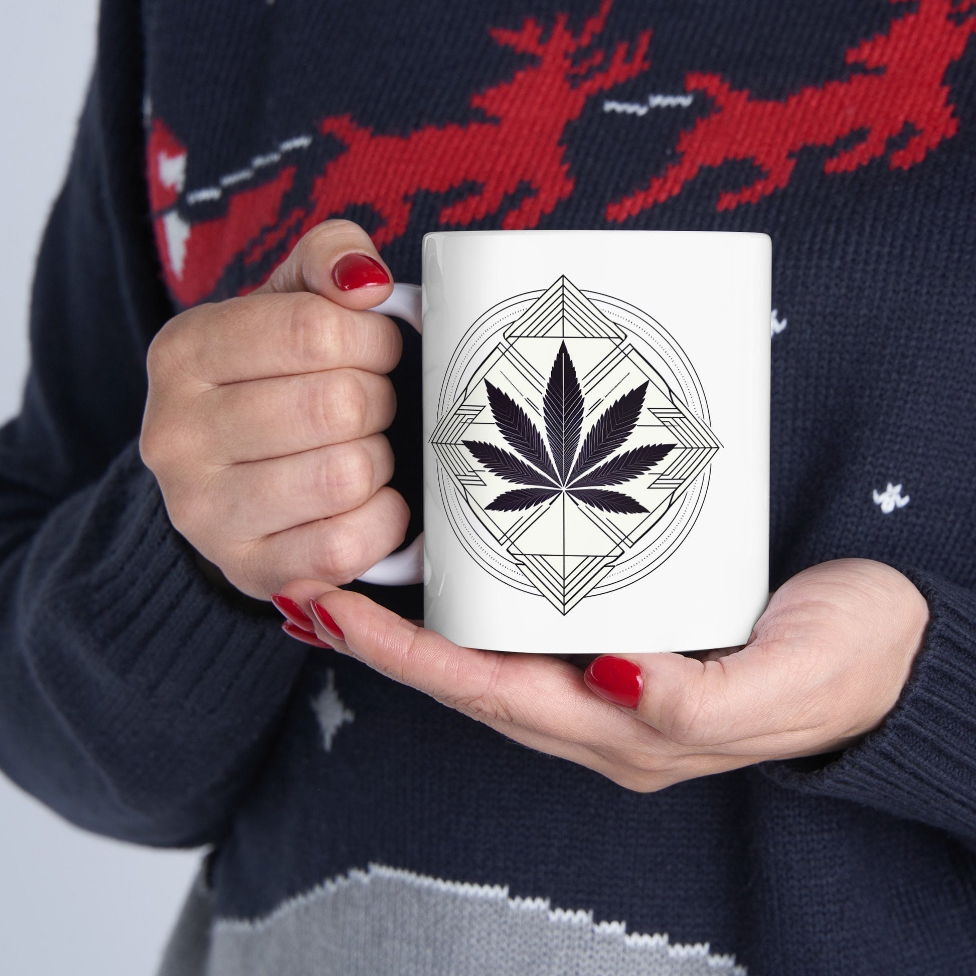 GEOMETRIC WEED - Coffee Weed Mug (11oz) Dual Sided