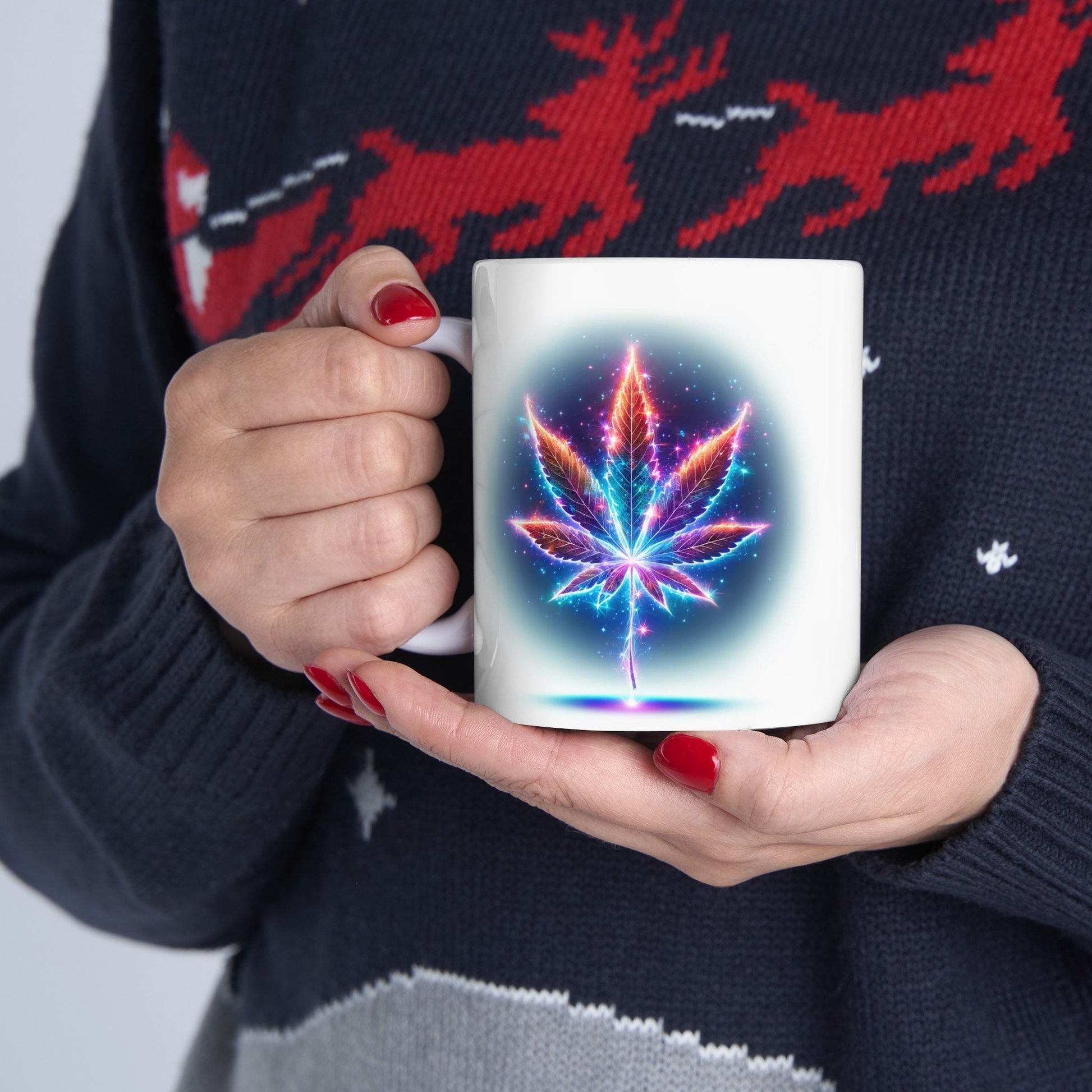 GALAXY WEED LEAF - Coffee Weed Mug (11oz) Dual Sided