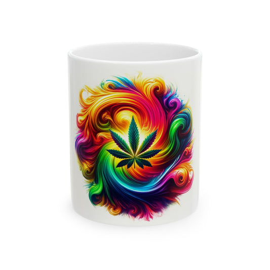 420 WEED LEAF ART - Coffee Weed Mug (11oz)