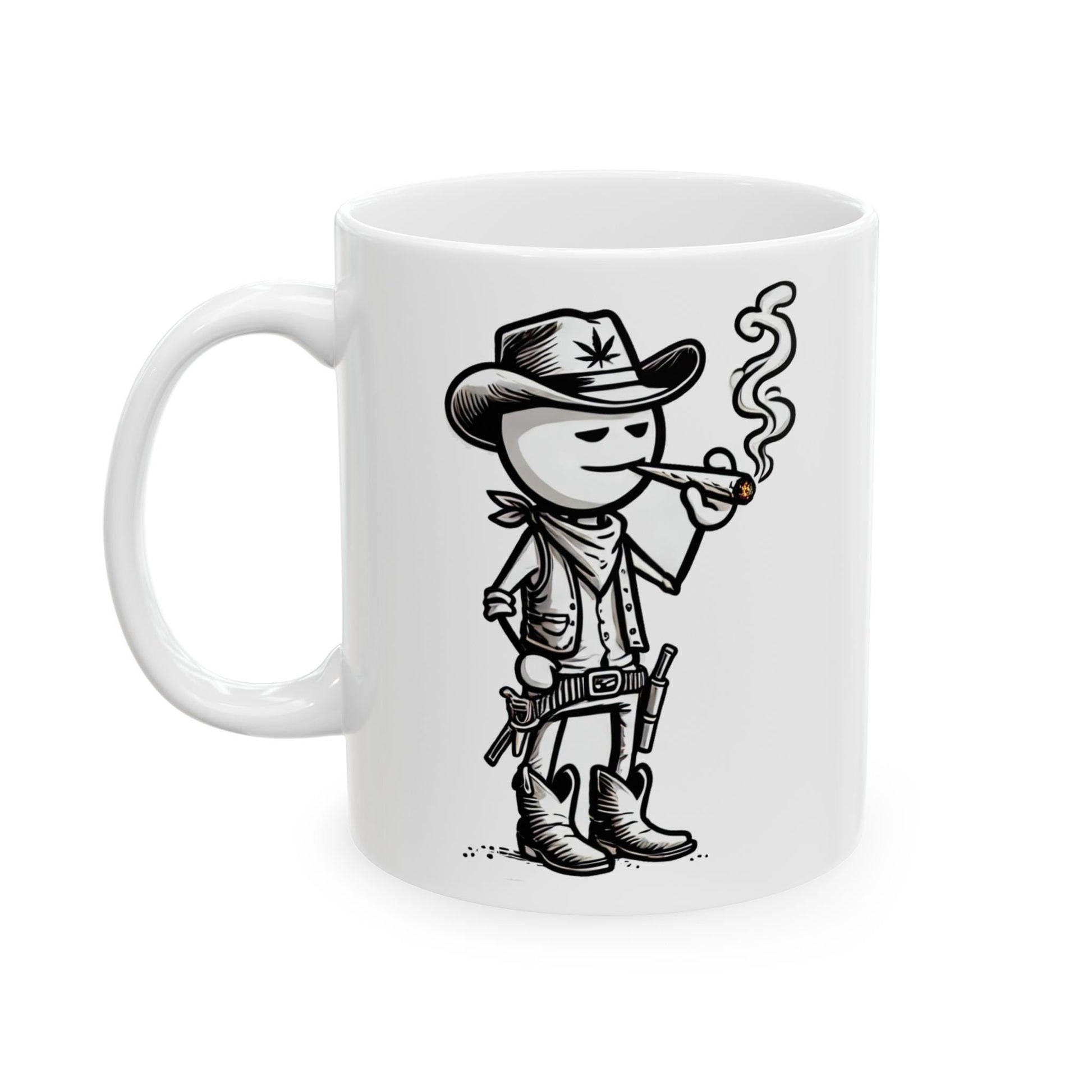 COWBOY STICK FIGURE - WEED Coffee Mug (11oz) Dual Sided