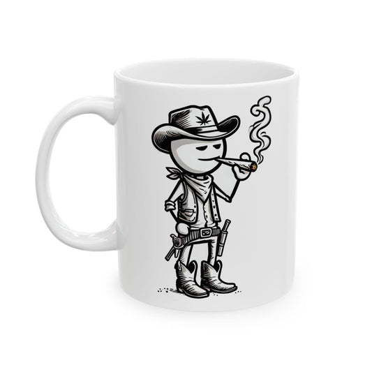 COWBOY STICK FIGURE - WEED Coffee Mug (11oz) Dual Sided