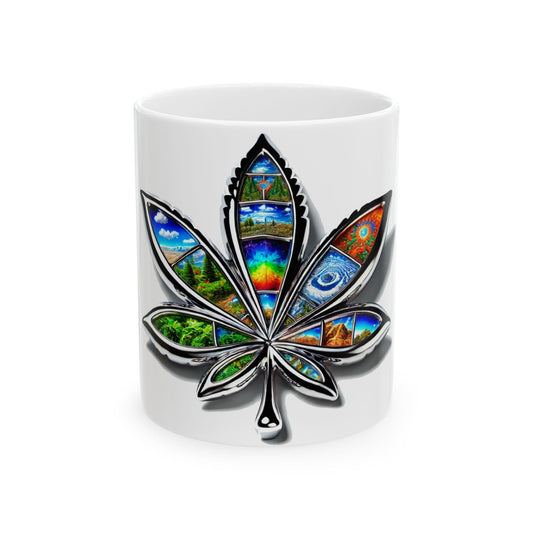 DIMENSIONAL 420 LEAF - Cannabis Coffee Mug (11oz)