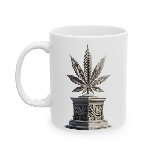 WEED LEAF STATUE - Cannabis Coffee Mug (11oz)