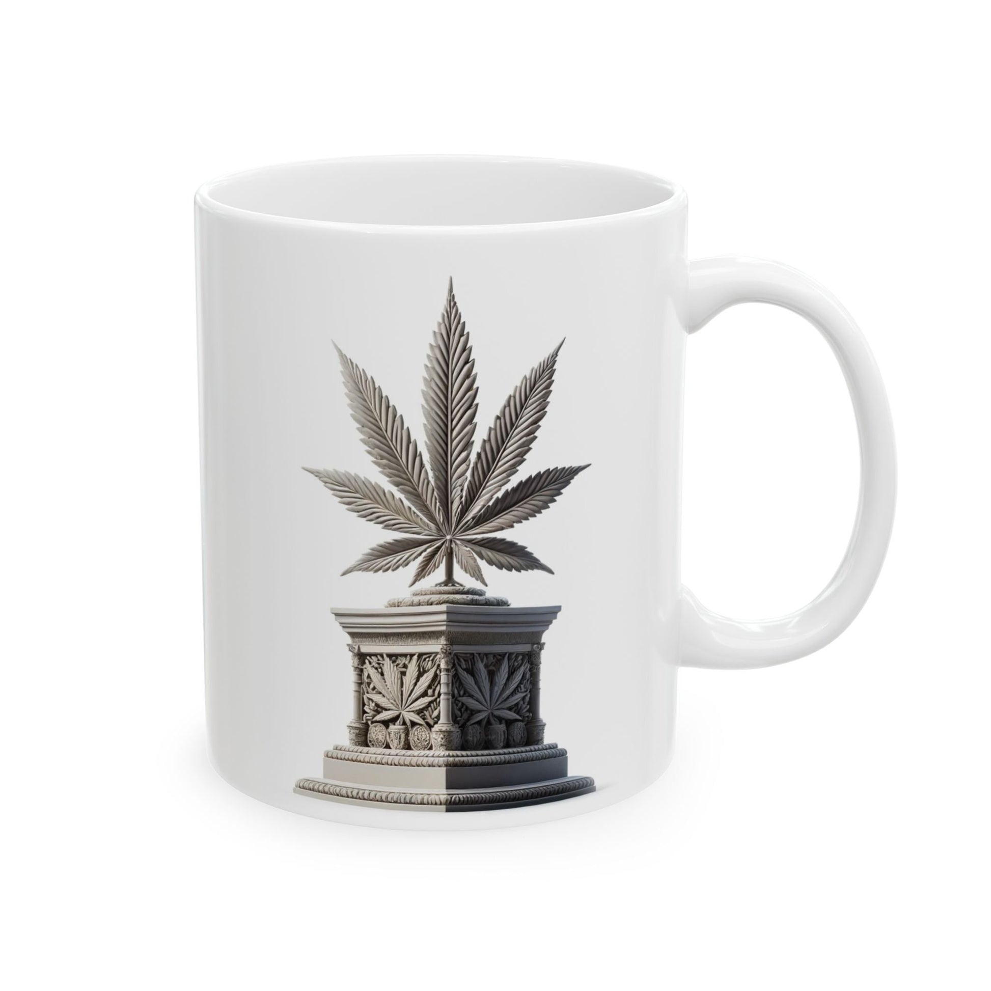WEED LEAF STATUE - Cannabis Coffee Mug (11oz)