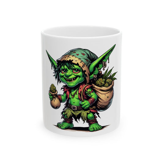 WEED GOBLIN - Weed Coffee Mug (11oz) - Perfect Weed Gift for Weed Smokers, Stoners, Growers; Wake and Bake / 420 Weed / Marijuana Gift