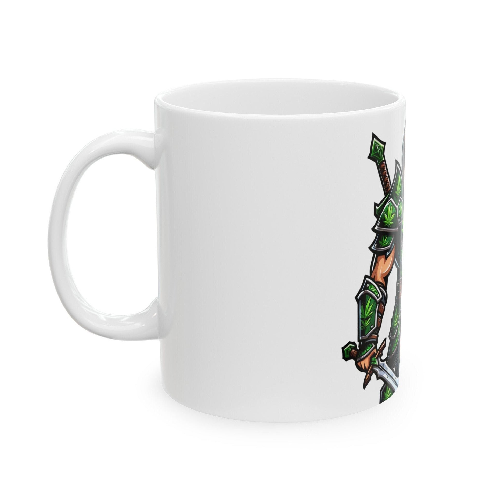 WEED WARRIOR - Weed Coffee Mug (11oz) - Perfect Weed Gift for Weed Smokers, Stoners, Growers; Wake and Bake / 420 Weed / Marijuana Gift