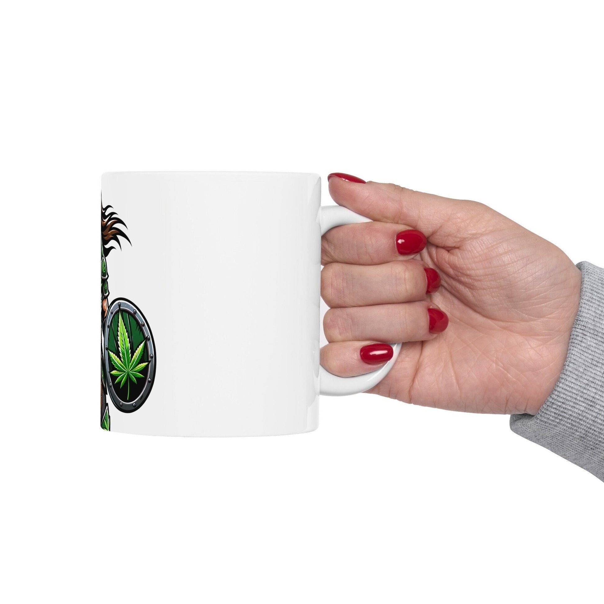 WEED WARRIOR - Weed Coffee Mug (11oz) - Perfect Weed Gift for Weed Smokers, Stoners, Growers; Wake and Bake / 420 Weed / Marijuana Gift