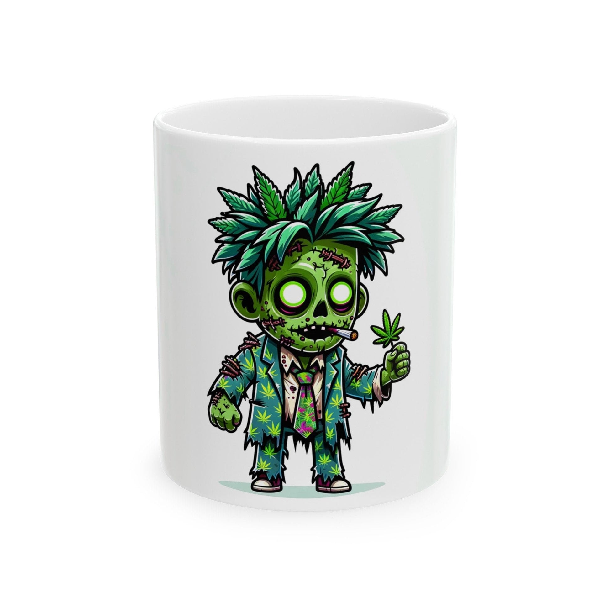 WEED ZOMBIE - Weed Coffee Mug (11oz) - Perfect Weed Gift for Weed Smokers, Stoners, Growers; Wake & Bake / 420 Weed / Marijuana Gift