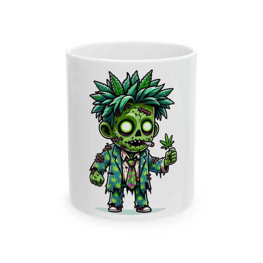 WEED ZOMBIE - Weed Coffee Mug (11oz) - Perfect Weed Gift for Weed Smokers, Stoners, Growers; Wake & Bake / 420 Weed / Marijuana Gift