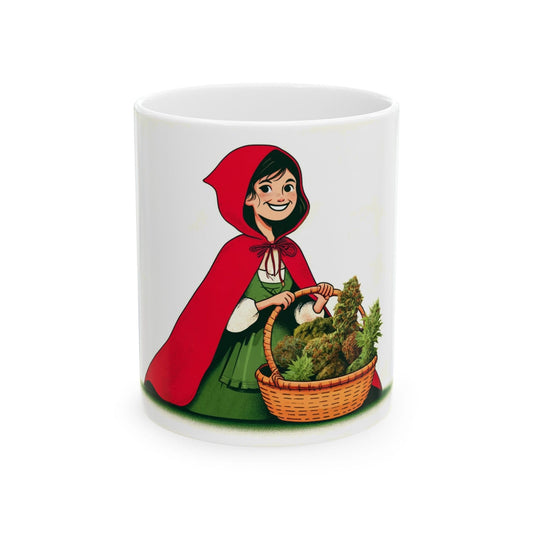 WEED RIDING HOOD - Weed Coffee Mug (11oz) - Perfect Weed Gift for Weed Smokers, Stoners, Growers; Wake & Bake / 420 Weed Mug, Marijuana Gift
