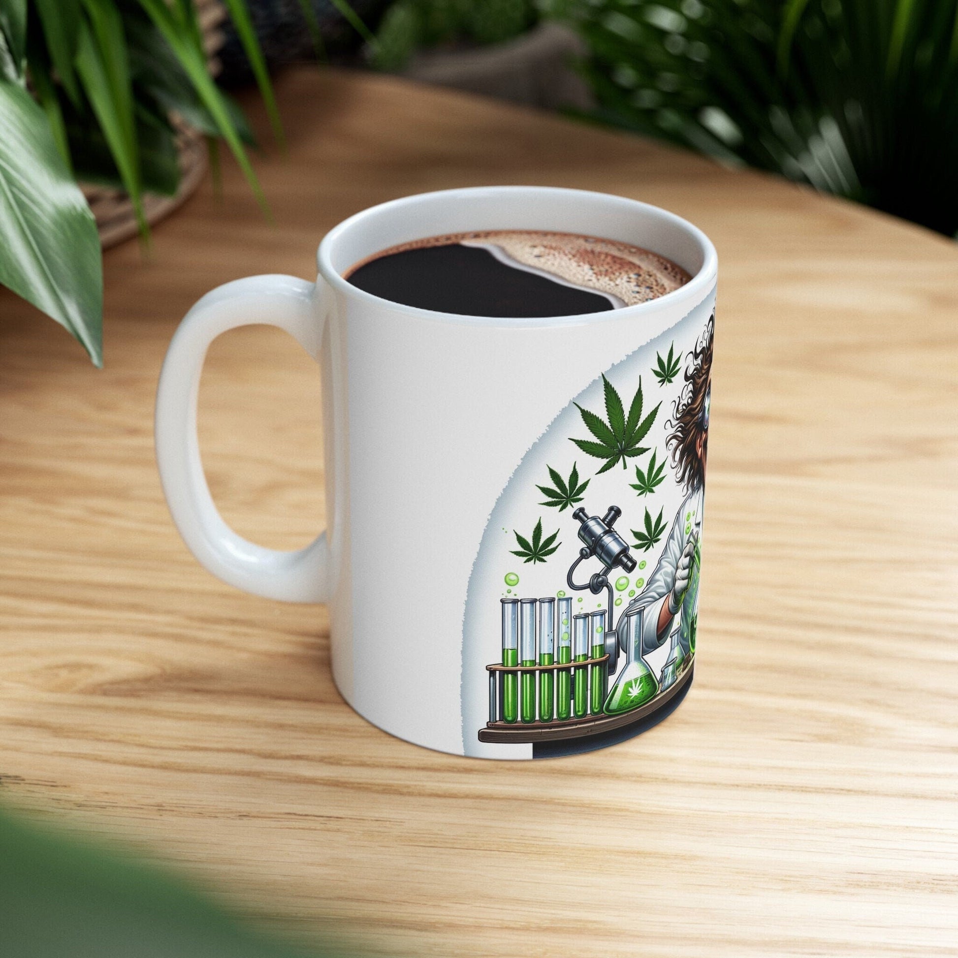 MAD WEED SCIENTIST - Weed Coffee Mug (11oz)- Perfect Weed Gift for Weed Smokers, Stoners, Growers; Wake & Bake / 420 Weed / Marijuana Gift
