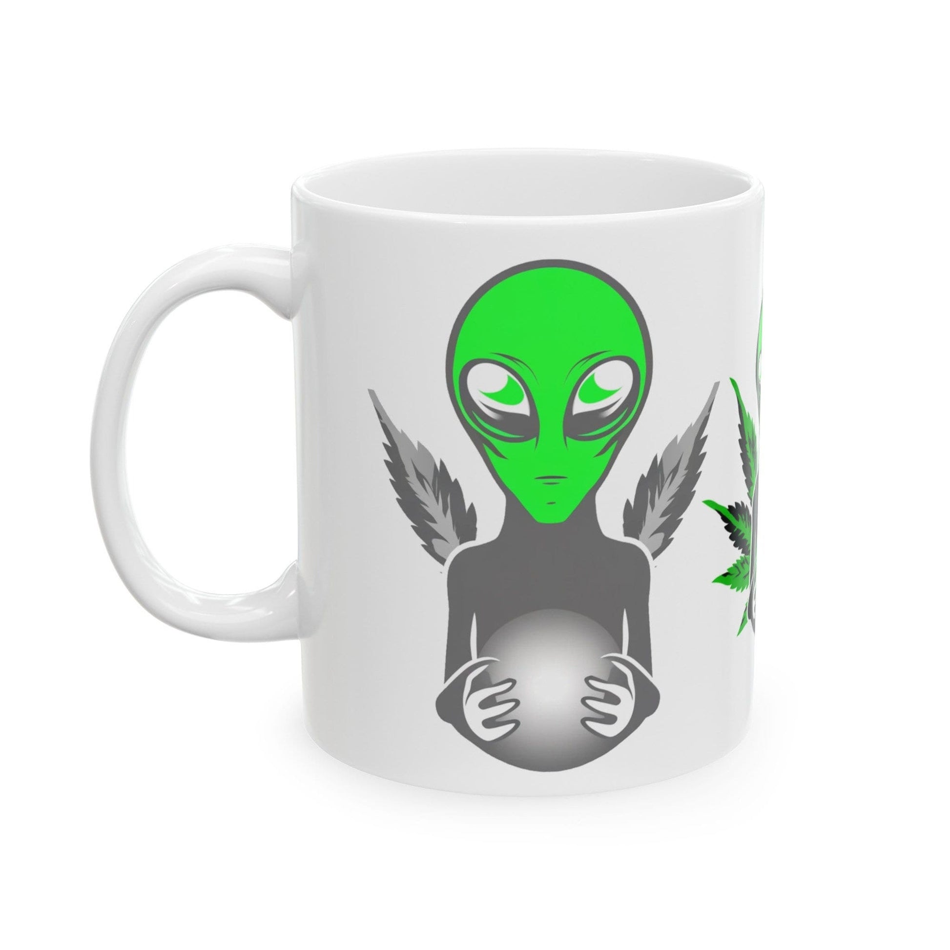 WEED ALIEN - Weed Coffee Mug (11oz) - Perfect Weed Gift for Weed Smokers, Stoners, Growers; Wake & Bake / 420 Weed Mug, Marijuana Gift