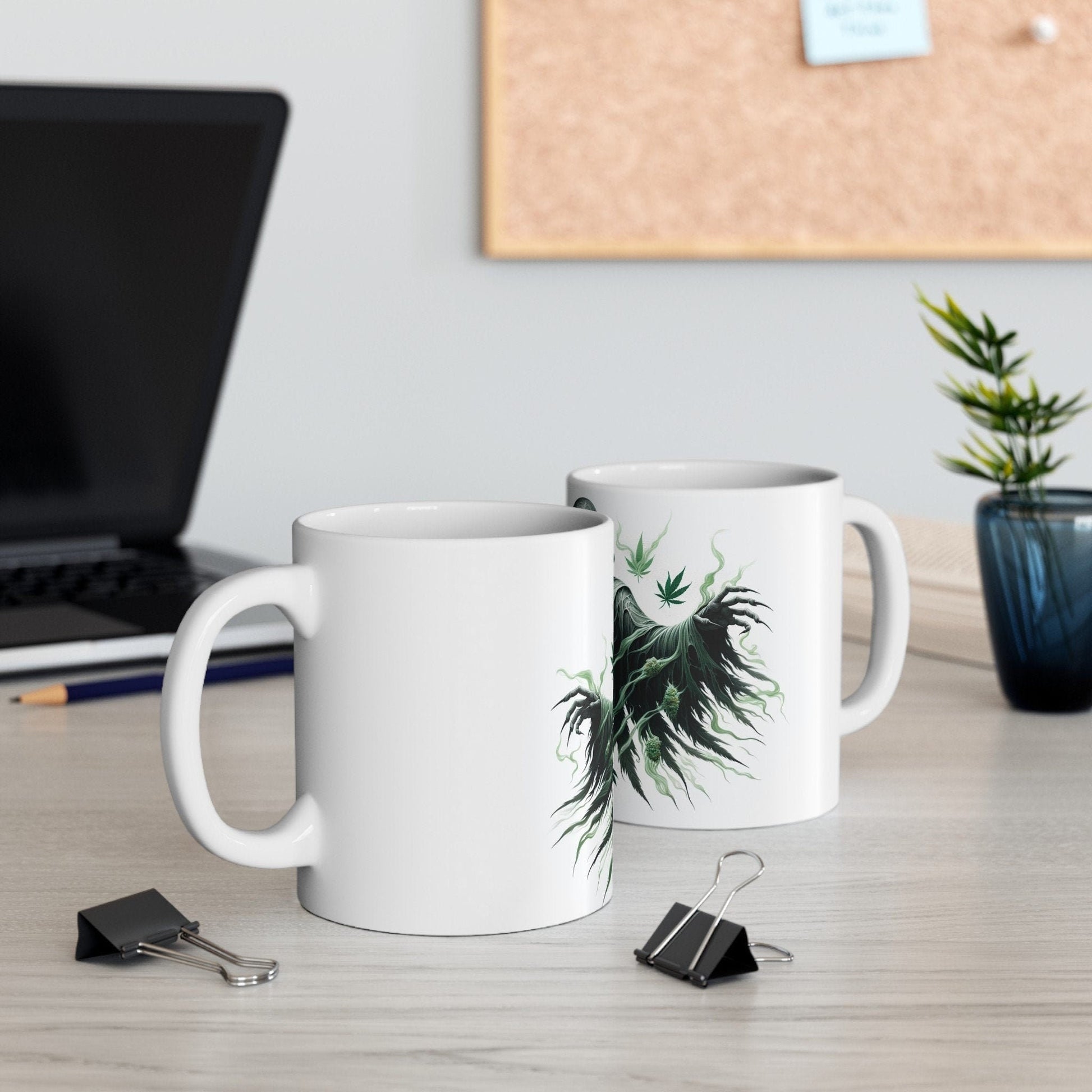 WEED DEMON - Weed Coffee Mug (11oz) - Perfect Weed Gift for Weed Smokers, Stoners, Growers; Wake & Bake / 420 Weed Mug, Marijuana Gift