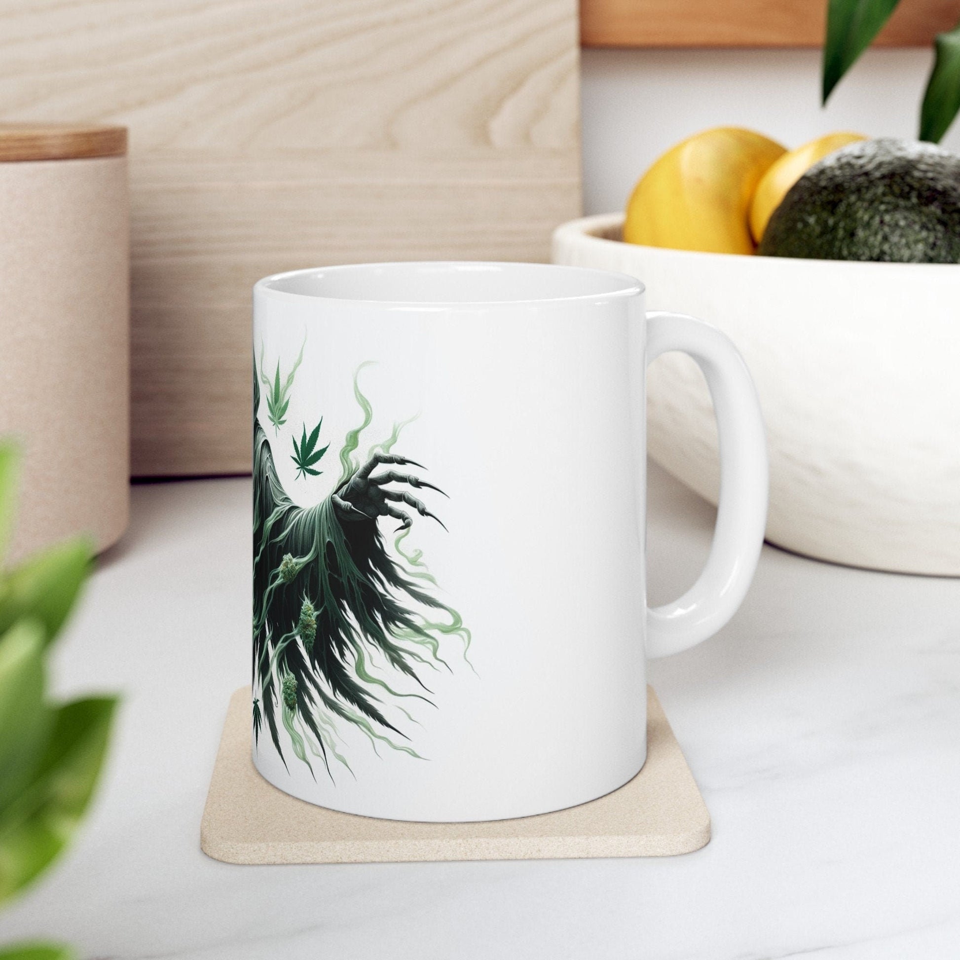 WEED DEMON - Weed Coffee Mug (11oz) - Perfect Weed Gift for Weed Smokers, Stoners, Growers; Wake & Bake / 420 Weed Mug, Marijuana Gift