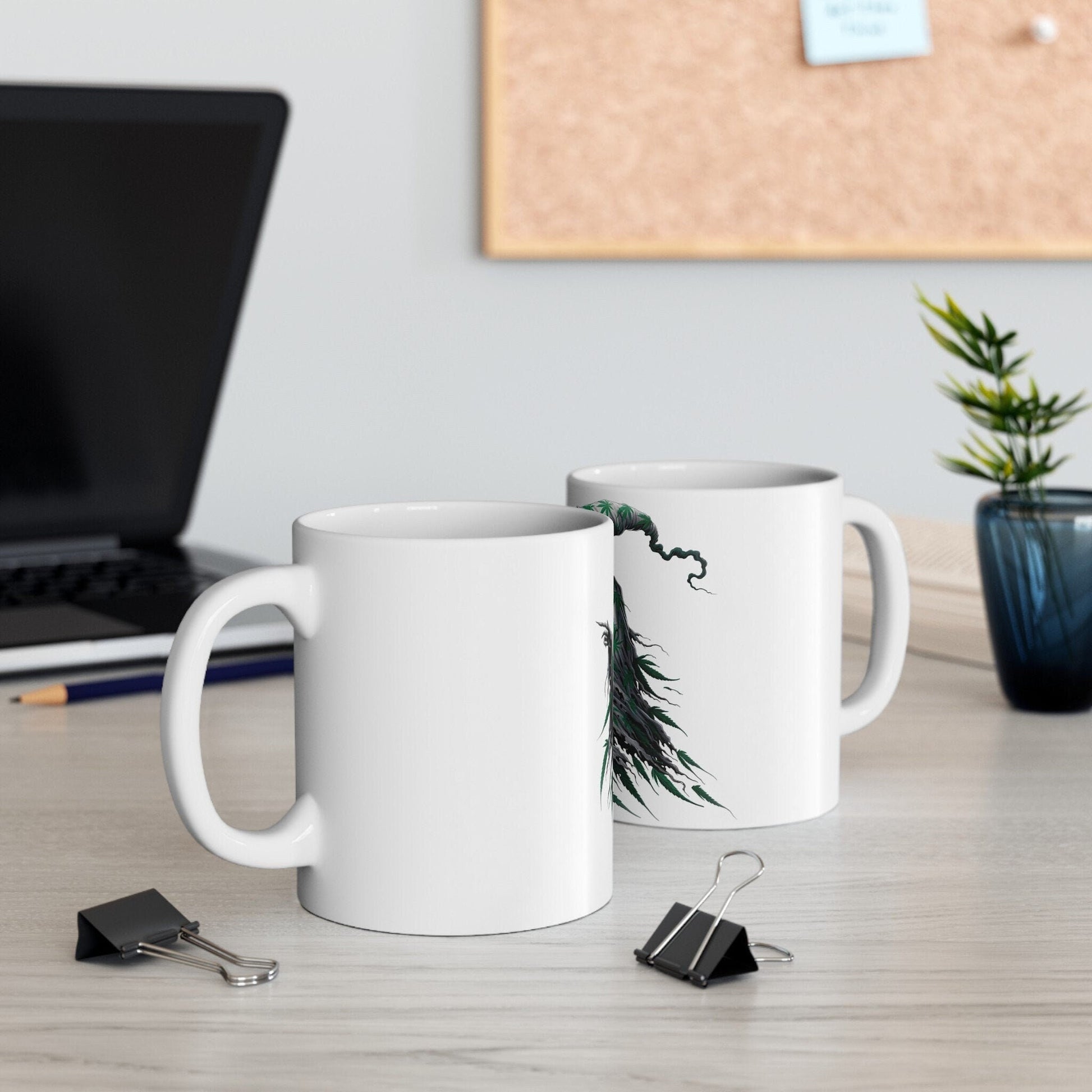WEED GHOST - Weed Coffee Mug (11oz) - Perfect Weed Gift for Weed Smokers, Stoners, Growers; Wake & Bake / 420 Weed Mug, Marijuana Gift