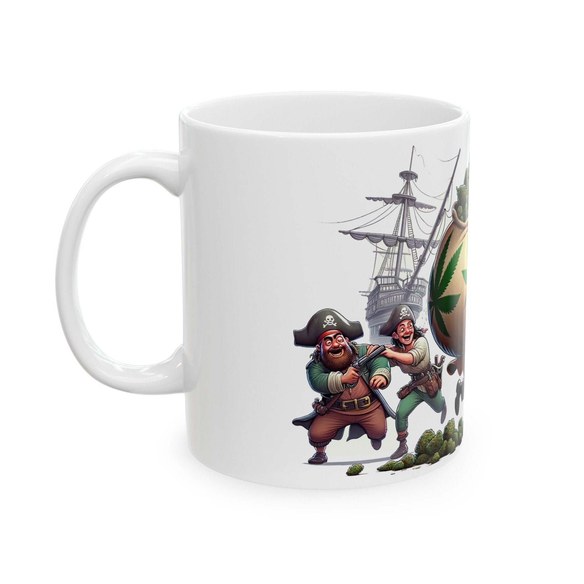 WEED PIRATES LOOT - Weed Coffee Mug (11oz)- Perfect Weed Gift for Weed Smokers, Stoners, Growers; Wake & Bake / 420 Weed Mug, Marijuana Gift