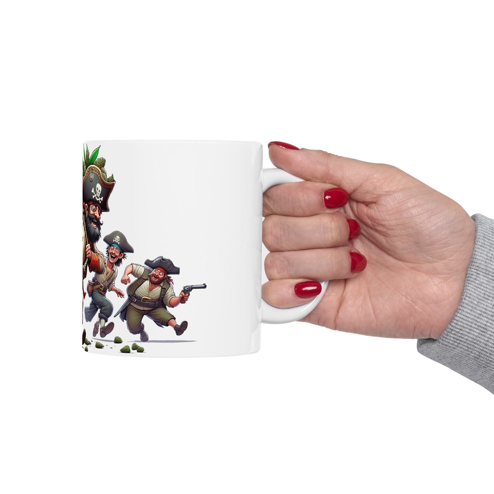 WEED PIRATES LOOT - Weed Coffee Mug (11oz)- Perfect Weed Gift for Weed Smokers, Stoners, Growers; Wake & Bake / 420 Weed Mug, Marijuana Gift