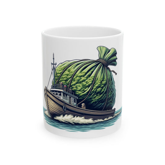 BAG AT SEA - Weed Coffee Mug (11oz) - Perfect Weed Gift for Weed Smokers, Stoners, Growers; Wake and Bake / 420 Weed Mug, Marijuana Gift