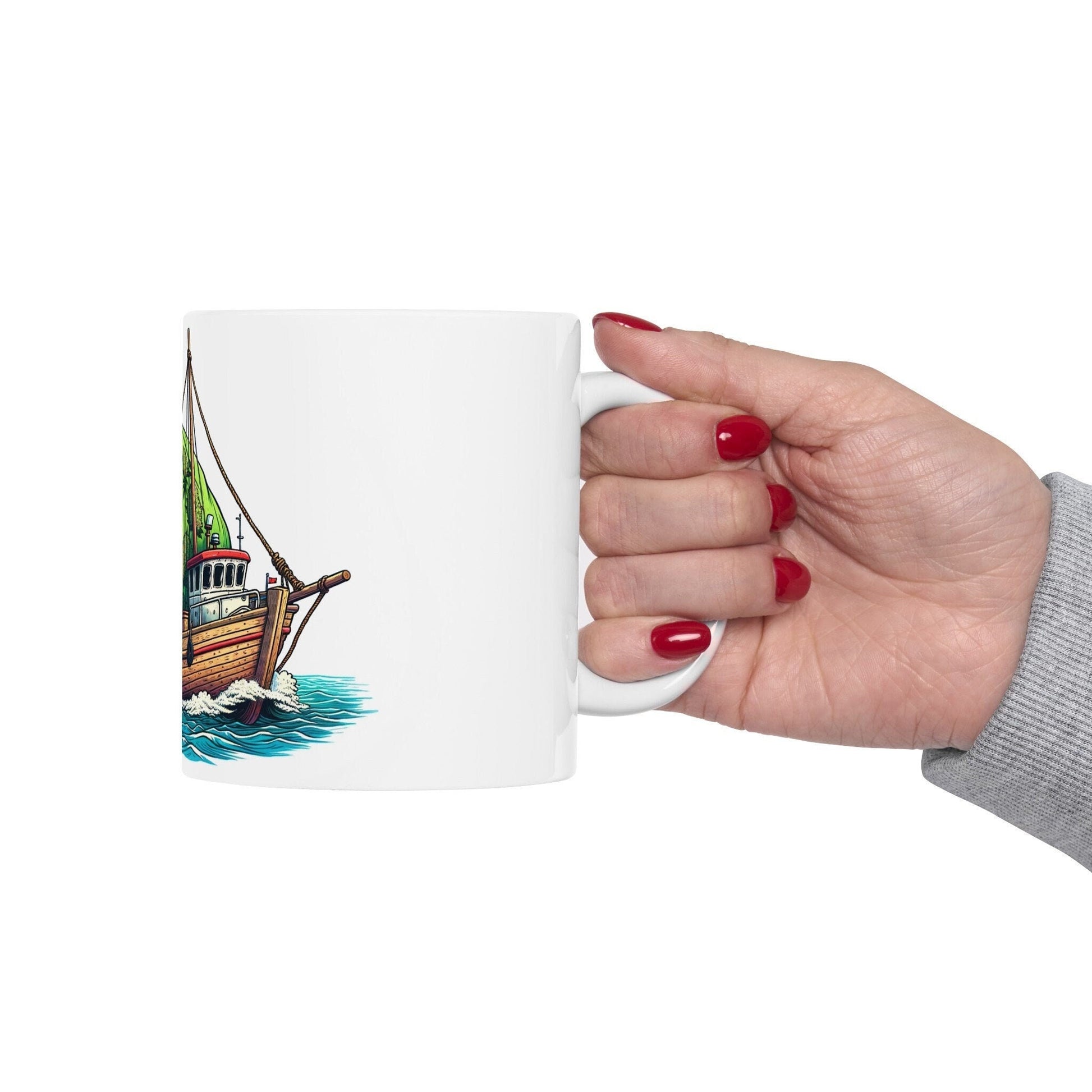 WEED AT SEA - Weed Coffee Mug (11oz) - Perfect Weed Gift for Weed Smokers, Stoners, Growers; Wake and Bake / 420 Weed Mug, Marijuana Gift