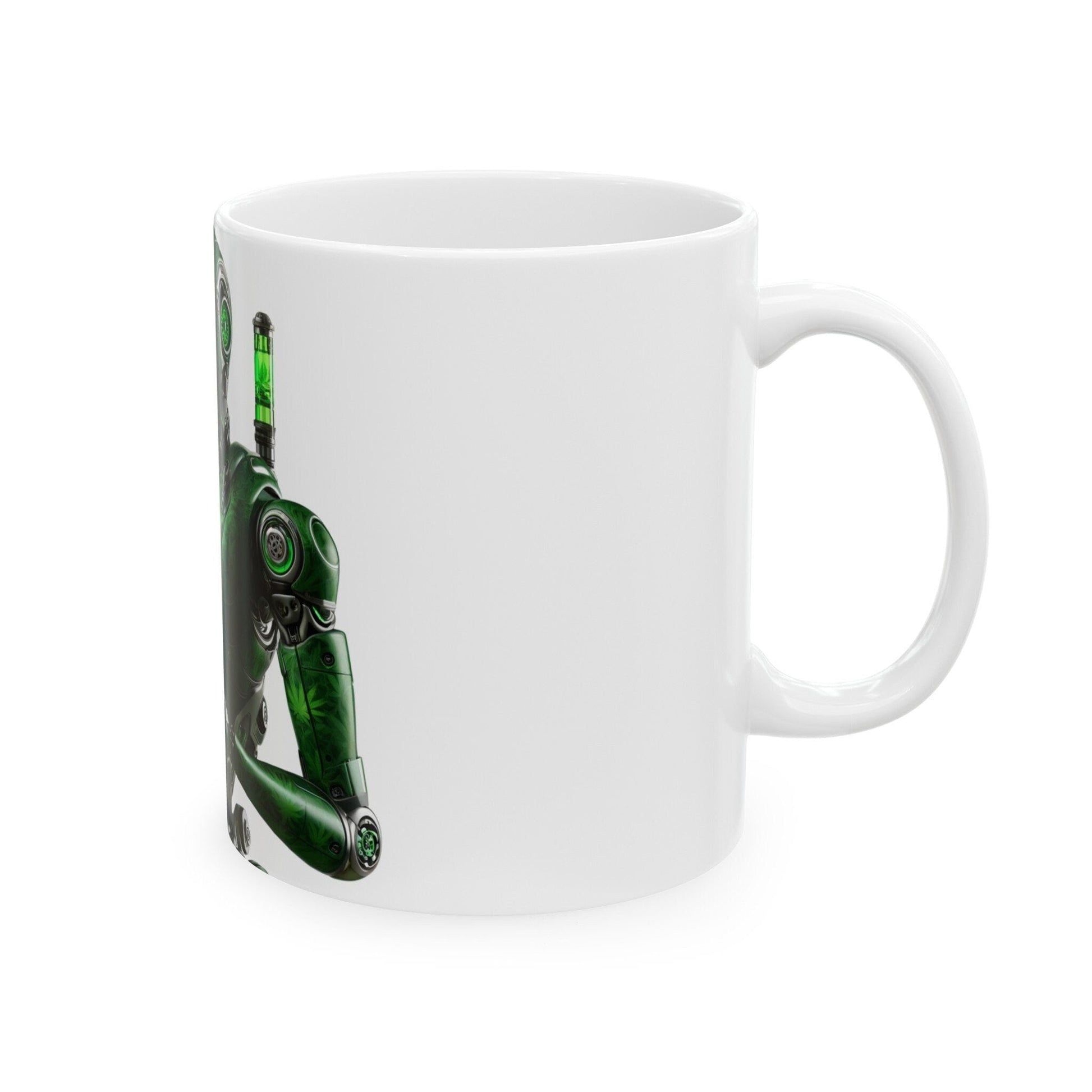 WEED ROBOT - Weed Coffee Mug (11oz) - Perfect Weed Gift for Weed Smokers, Stoners, Growers; Wake and Bake / 420 Weed Mug, Marijuana Gift