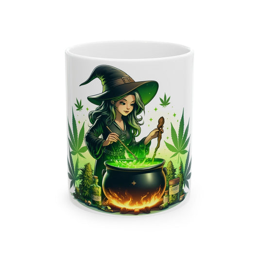 WEED WITCH with POTIONS - 420 Coffee Mug (11oz) Perfect Gift for Smokers/ Marijuana Gift; Wake & Bake Mug - Weed/Cannabis Cup / Stoner Mug