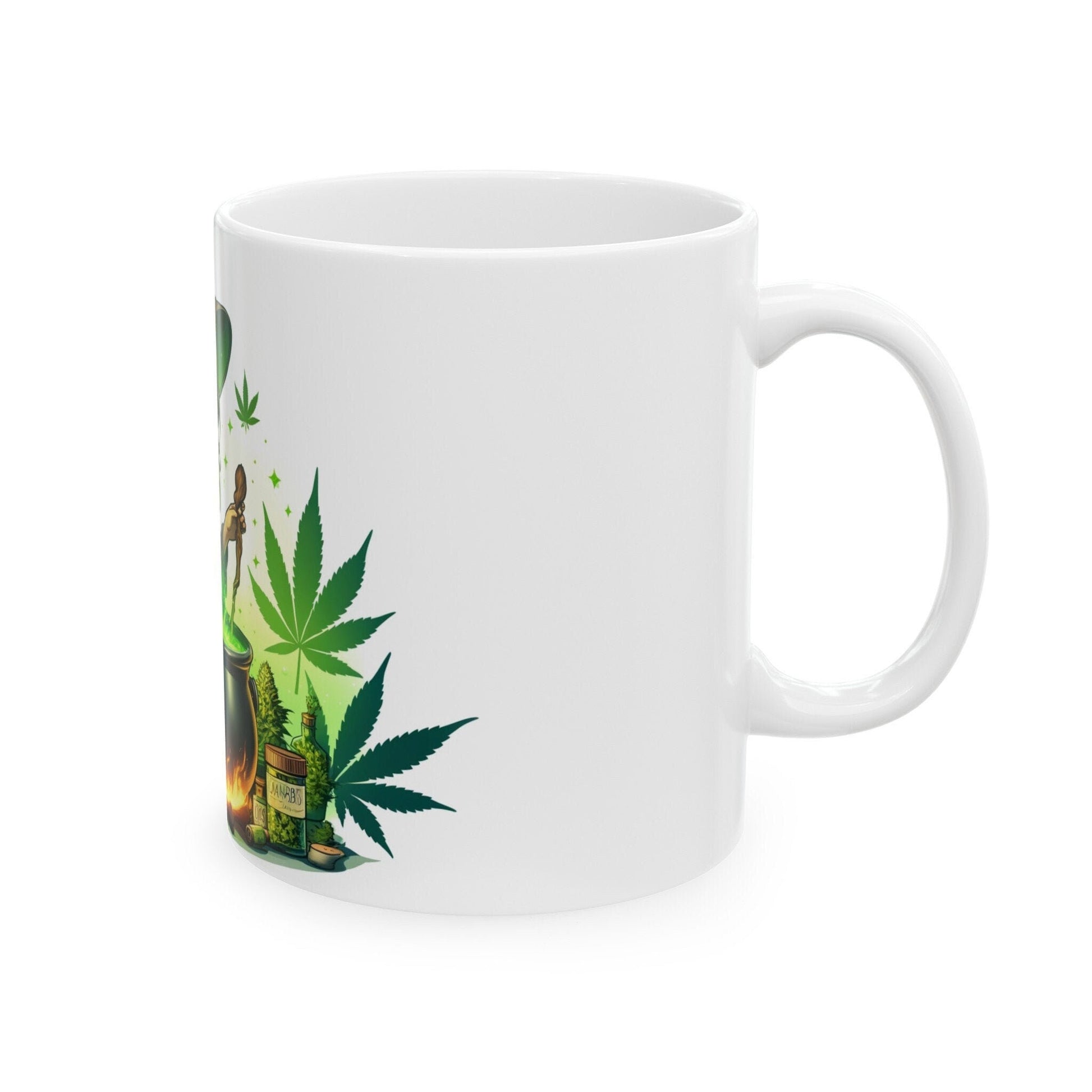 WEED WITCH with POTIONS - 420 Coffee Mug (11oz) Perfect Gift for Smokers/ Marijuana Gift; Wake & Bake Mug - Weed/Cannabis Cup / Stoner Mug
