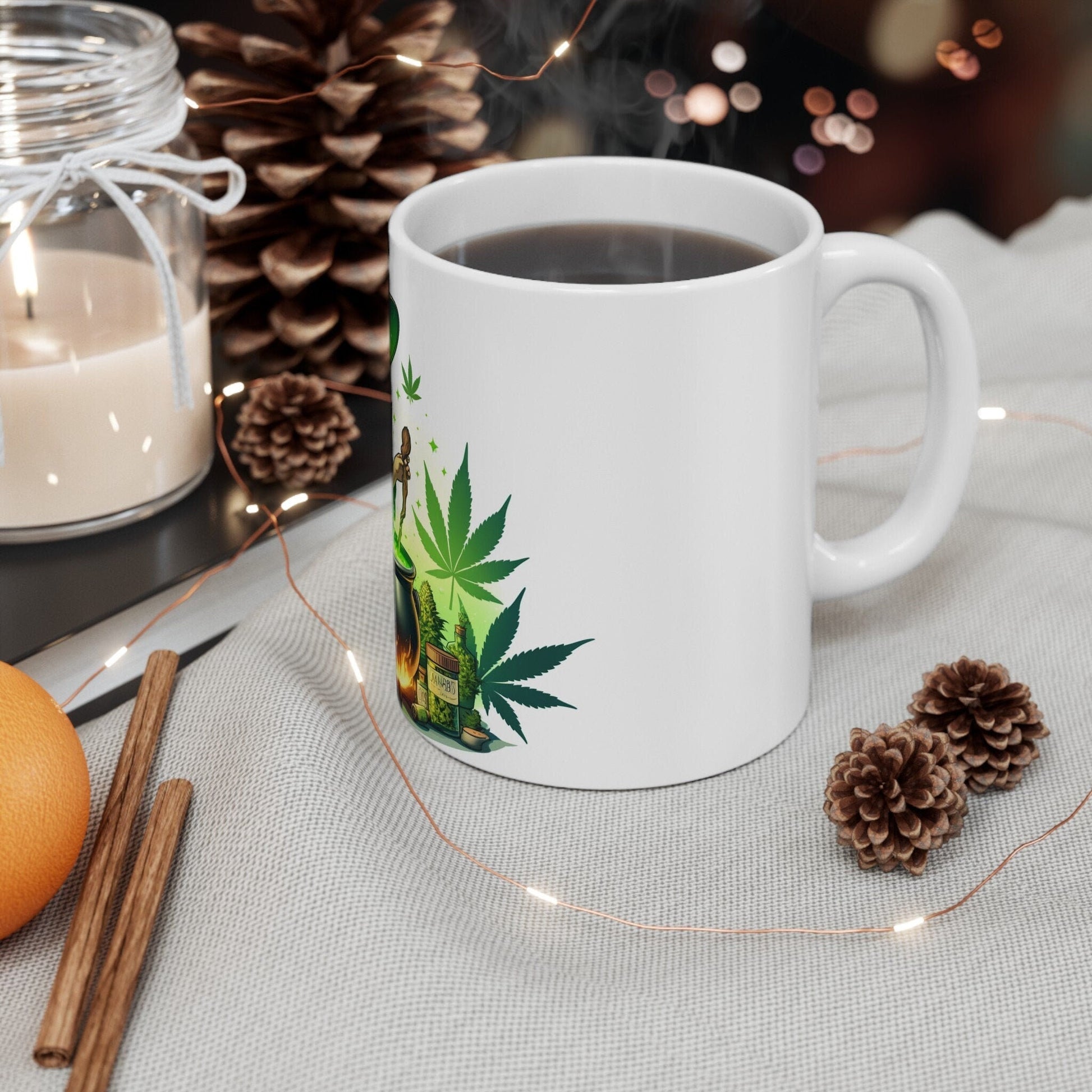 WEED WITCH with POTIONS - 420 Coffee Mug (11oz) Perfect Gift for Smokers/ Marijuana Gift; Wake & Bake Mug - Weed/Cannabis Cup / Stoner Mug