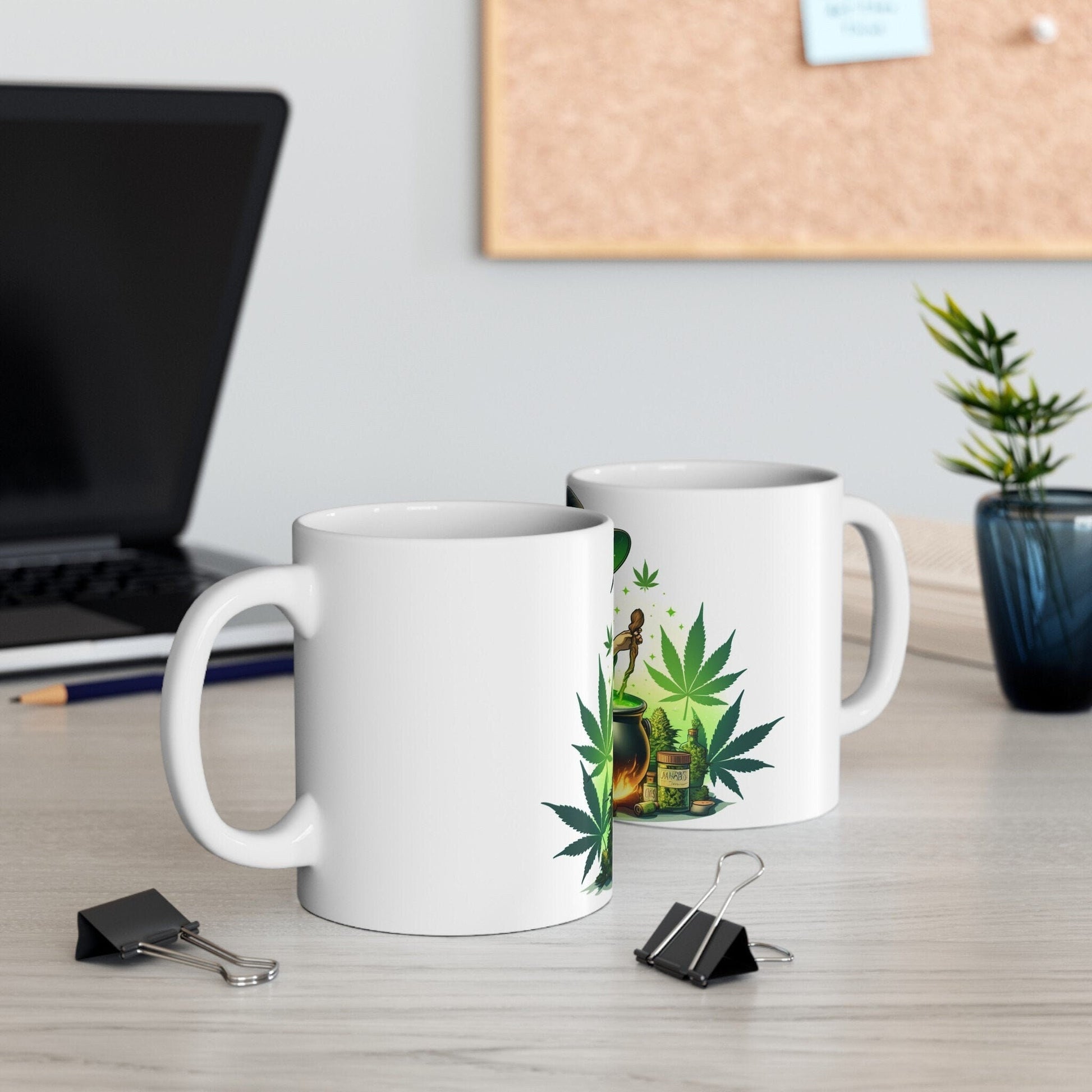 WEED WITCH with POTIONS - 420 Coffee Mug (11oz) Perfect Gift for Smokers/ Marijuana Gift; Wake & Bake Mug - Weed/Cannabis Cup / Stoner Mug