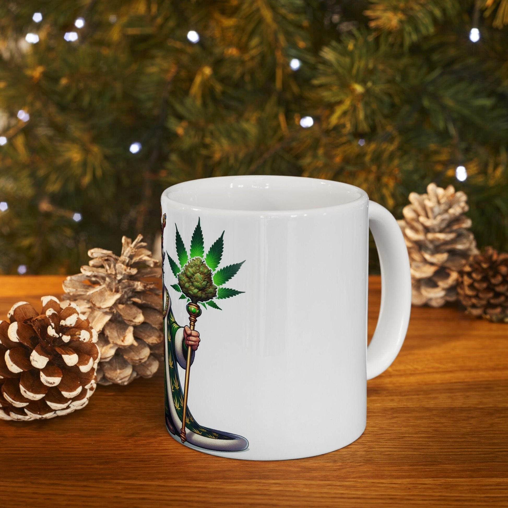 WEED KING - 420 Coffee Mug (11oz) Perfect Gift for Smokers/ Marijuana Gift; Wake & Bake Mug - Cannabis Cup / Stoner Mug - Royalty
