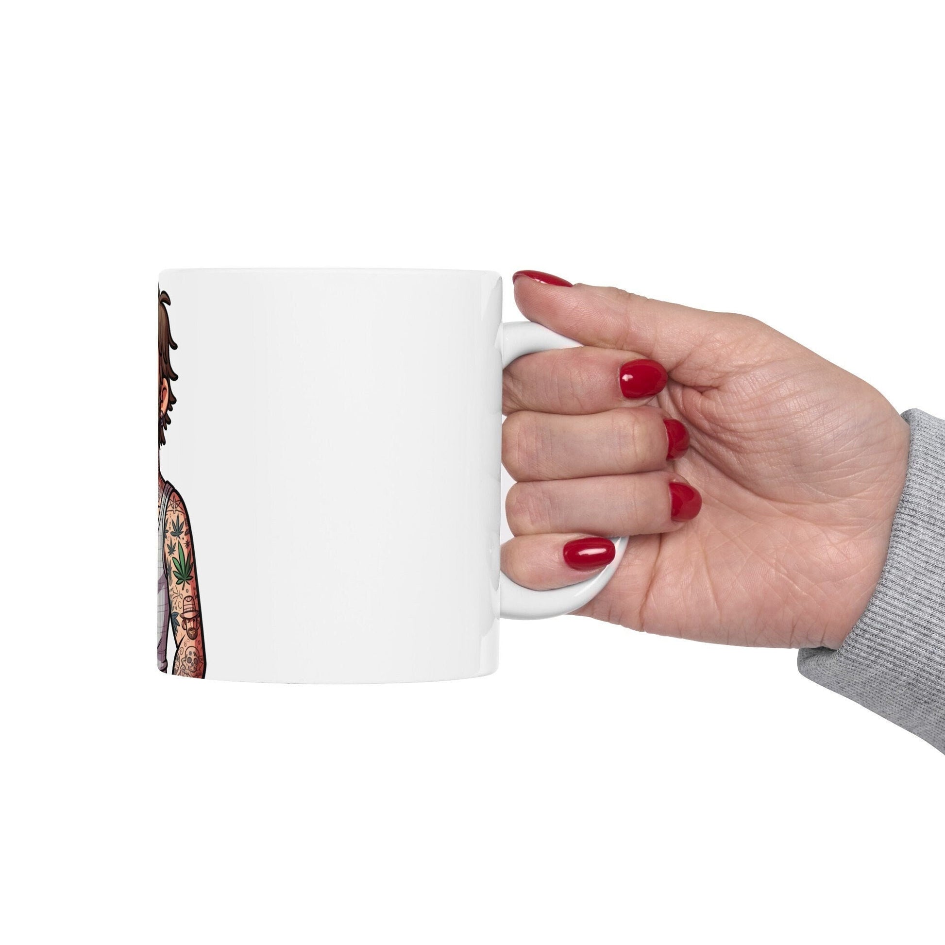 TATTOOD STONER DAD - 420 Coffee Mug (11oz) Perfect Gift for Smokers/ Marijuana Gift; Wake & Bake Mug - Cannabis Cup / Stoner Mug - Dad Gift