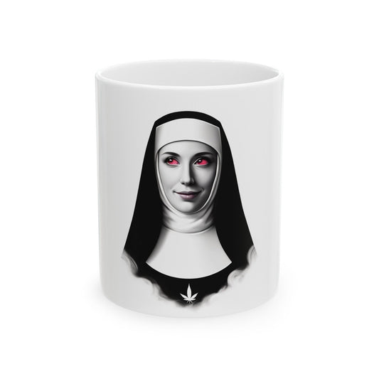 STONER NUN - 420 Coffee Mug (11oz) Perfect Gift for Smokers/ Marijuana Gift; Wake and Bake Mug - Cannabis Cup / Stoner Mug - Religious Gift