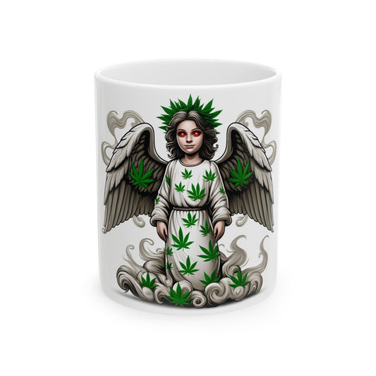 WEED ANGEL - 420 Coffee Mug (11oz) Perfect Gift for Smokers/ Marijuana Gift; Wake & Bake Mug - Cannabis Cup / Stoner Mug - Religious Gifts