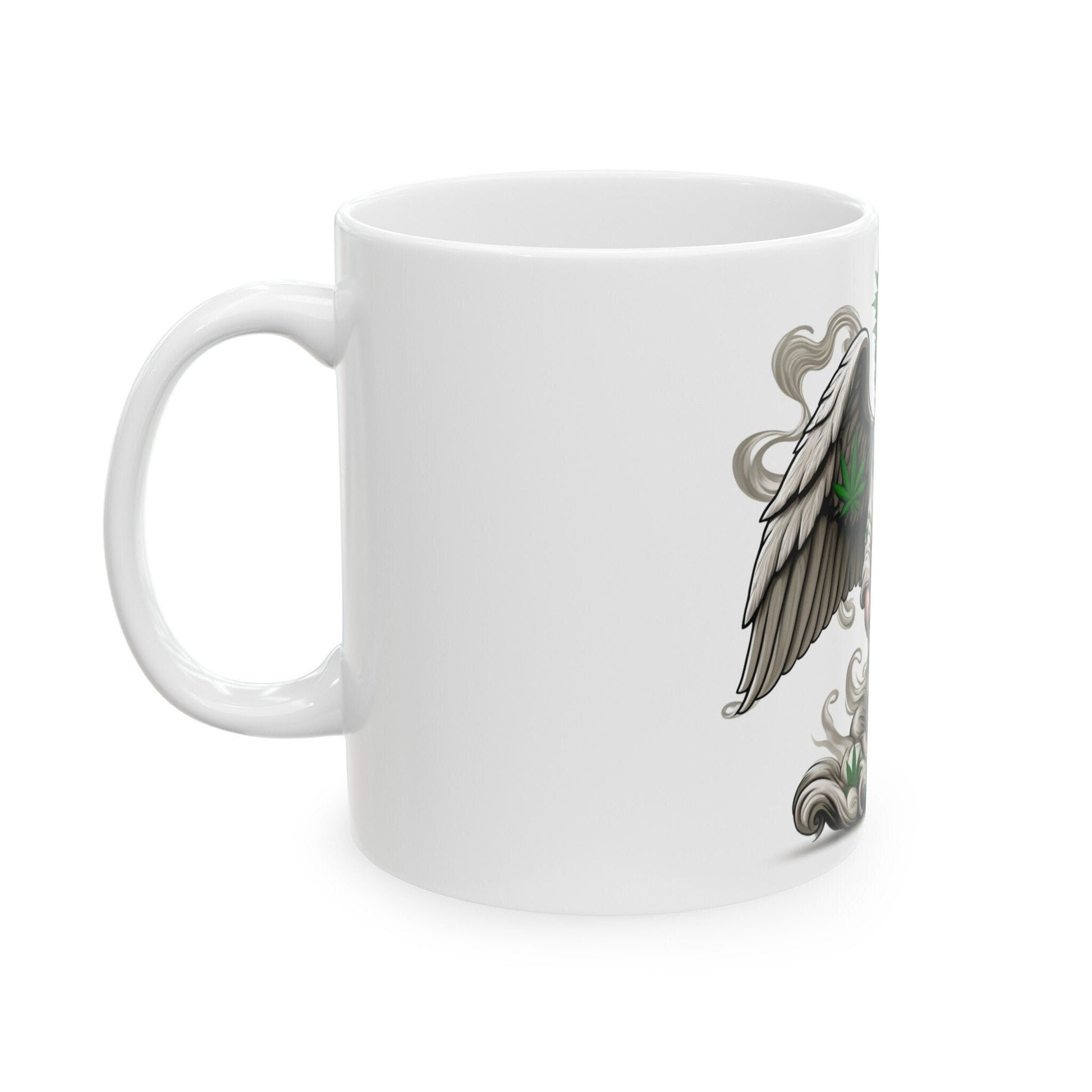 WEED ANGEL - 420 Coffee Mug (11oz) Perfect Gift for Smokers/ Marijuana Gift; Wake & Bake Mug - Cannabis Cup / Stoner Mug - Religious Gifts